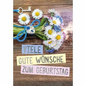 Grußkarte Good Feelings  Midi Schloß, Karten mit Prägung und Lack