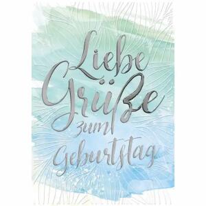 Geburtstagskarte  Farbverlauf mit Prägung