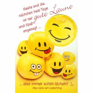 Geburtstagskarte Smileys