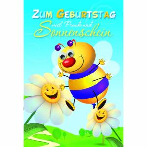 Geburtstagskarte Kinder  Biene