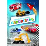 Geburtstagskarte Kinder  Kleine Bilder Kfz