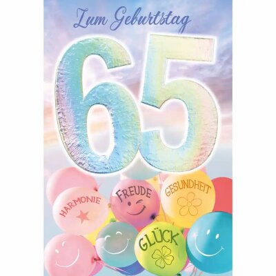 Zahlenkarte  65. Geburtstag