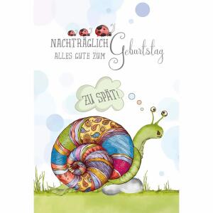 Geburtstagskarte  Nachträglich Schnecke