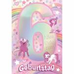 Zahlenkarte Kinder  6. Geburtstag