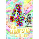 Zahlenkarte Kinder  4. Geburtstag