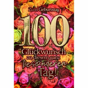 Zahlenkarte  100. Geburtstag