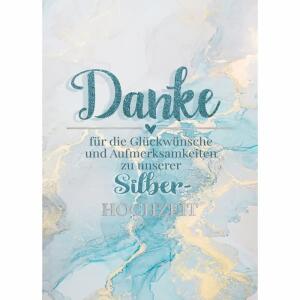 Dankeskarten  Silberhochzeit 5er