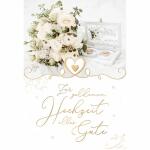 Glückwunschkarte  Goldhochzeit weiße Rosen