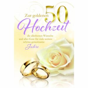 Glückwunschkarte  Goldhochzeit Rosenkopf