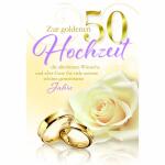 Glückwunschkarte  Goldhochzeit Rosenkopf