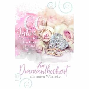 Glückwunschkarte  Diamanthochzeit Herz
