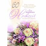 Glückwunschkarte  Diamanthochzeit Blumen