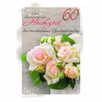 Glückwunschkarte  Diamanthochzeit Rosen