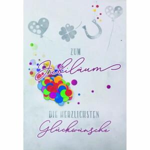 Glückwunschkarte Jubiläum  Konfetti