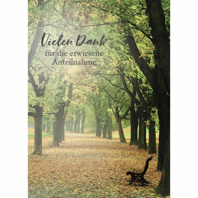 Dankeskarten Trauer  Park 5er