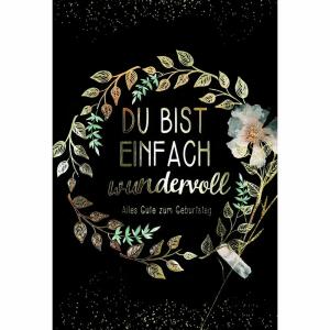 Geburtstagskarte black  Kranz