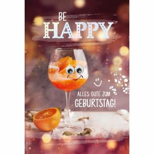 Geburtstagskarte Cocktail  mit Kulleraugen