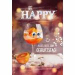 Geburtstagskarte Cocktail  mit Kulleraugen