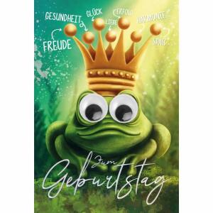 Geburtstagskarte Frosch  mit Kulleraugen