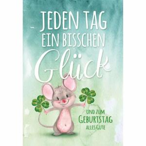 Geburtstagskarte Klee  Maus