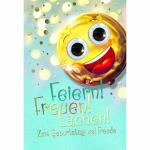 Geburtstagskarte Ballon  Smiley