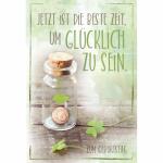 Geburtstagskarte Glas mit  Klee