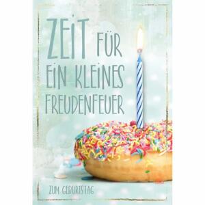 Geburtstagskarte Donut  mit Kerze