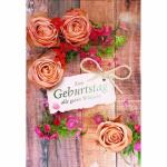 Geburtstagskarte Holz  Rosen