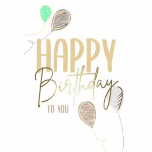 Geburtstagskarte Ballons  mit goldenen Details