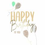 Geburtstagskarte Ballons  mit goldenen Details