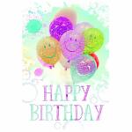 Geburtstagskarte Ballons  mit Glittereffekt