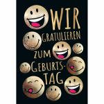 Geburtstagskarte Smileys  Gold