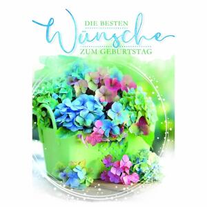Geburtstagskarte bunte  Blumen