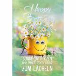 Geburtstagskarte Blumen  in der Tasse