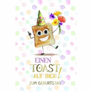 Geburtstagskarte Toast  mit Kulleraugen