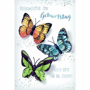 Geburtstagskarte  Schmetterlinge
