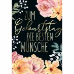 Geburtstagskarte black  Blumen