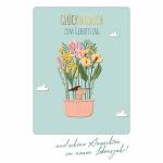 Geburtstagskarte Blumen  Heißluftballon