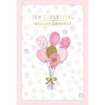 Geburtstagskarte Ballons  mit Glittereffekt