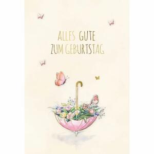 Geburtstagskarte  Regenschirm