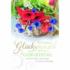 Geburtstagskarte Korb  Blumen