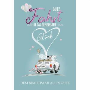 Glückwunschkarte  Vermählung Auto