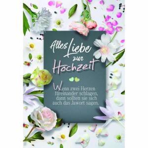Glückwunschkarte  Vermählung Blumen