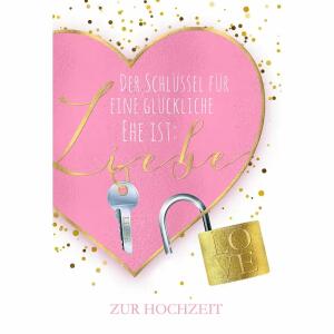 Glückwunschkarte Hochzeit  Liebesschloss