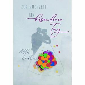 Glückwunschkarte Hochzeit  Konfetti Ehepaar