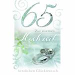 Glückwunschkarte  Eisernehochzeit Ringe, Glittereffekt