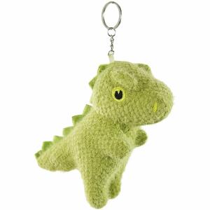 Schlüsselanhänger Plüsch  Dino gestrickt, 5,5 x 9 x 13 cm,