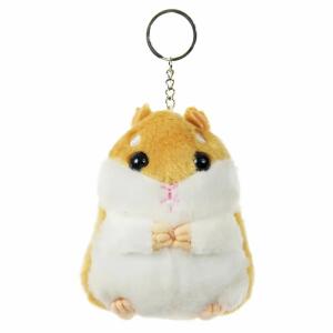 Schlüsselanhänger Plüsch  pummeliger Hamster, 8 x 7 x 10 cm,