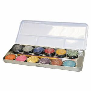 Schminkpalette 12 Farben  Perlglanz, Metall