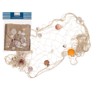OOTB Deko-Fischnetz mit Muscheln ca. 100 x 200 cm